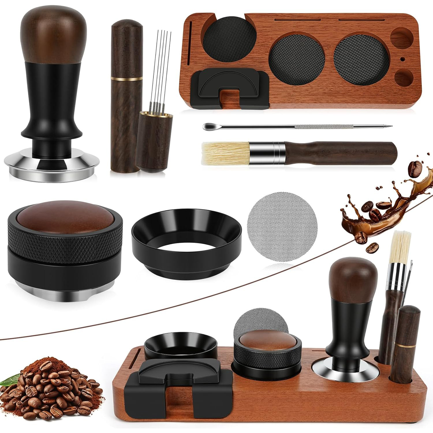 Espresso Tamper Set - 51mm 53mm 58mm 8 Buah Set