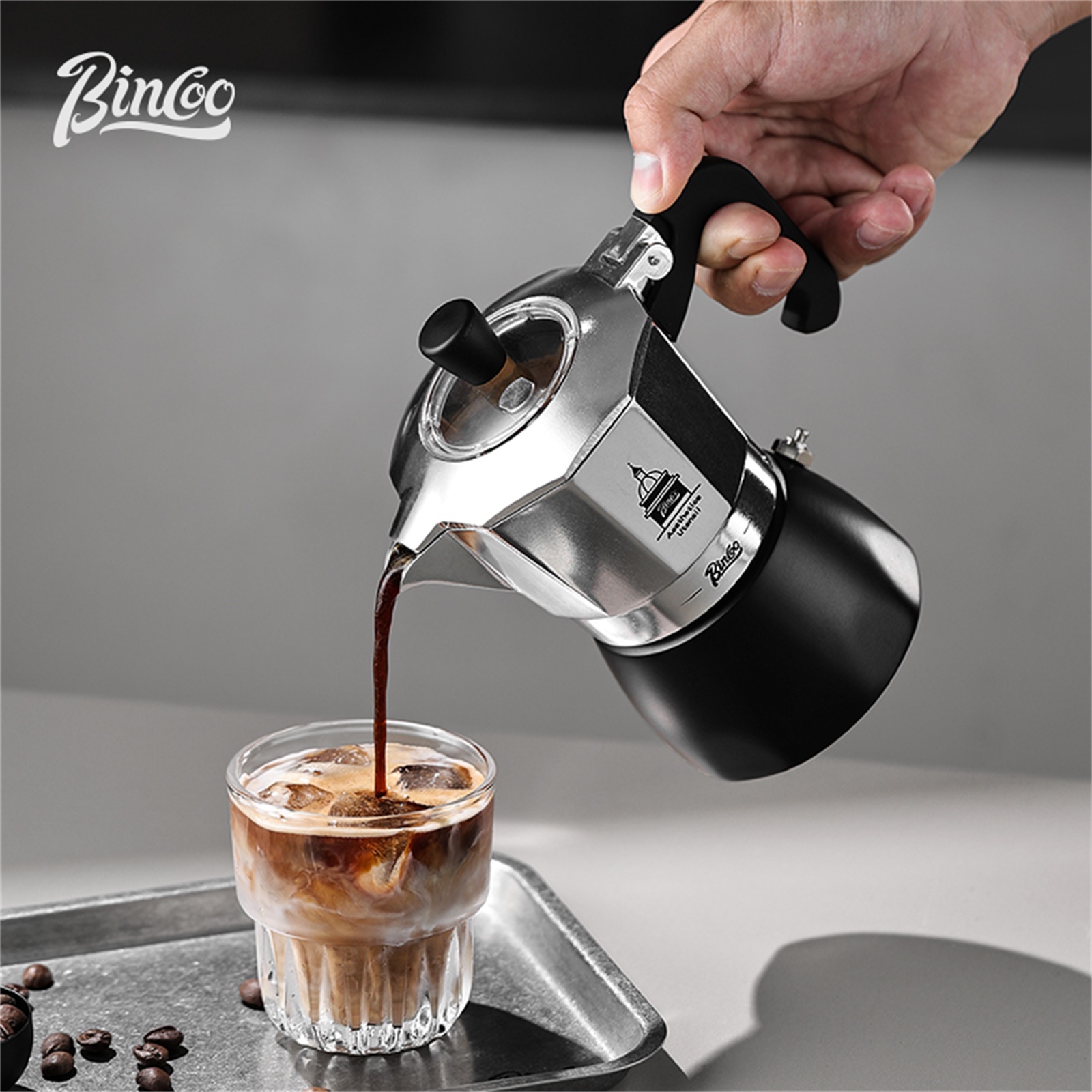 Coffee Equipment Set - BINCOO Teko Moka Katup Ganda, Pembuat