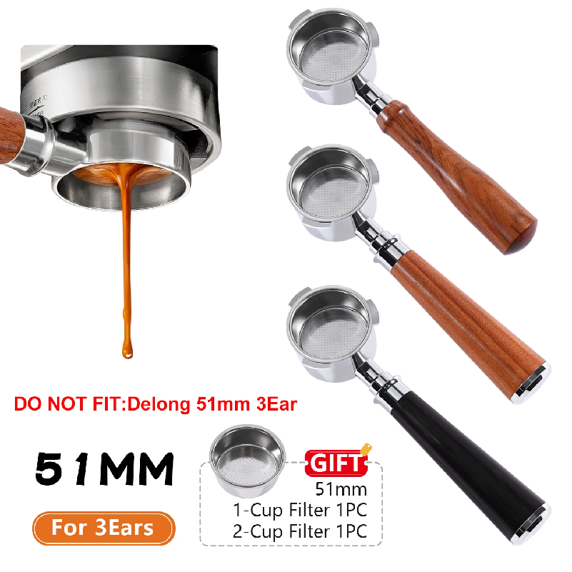 Coffee Equipment Set - Portafilter Kopi Tanpa Dasar 51Mm untuk