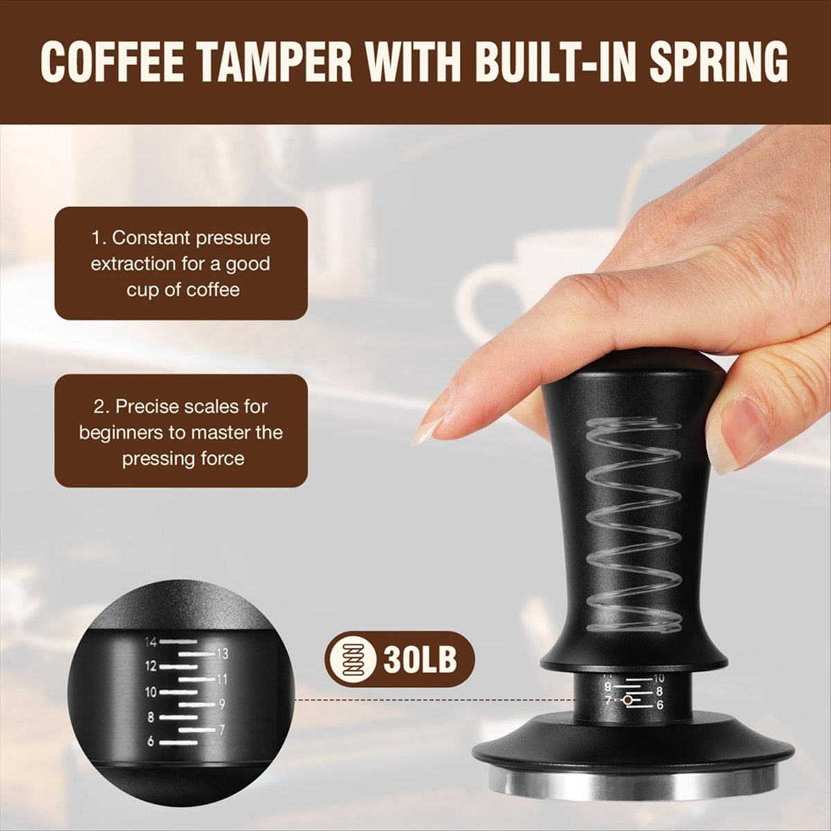 [Greatitem] Set Tamper dan Pen - Espresso Tamper Set ulasan dan harga