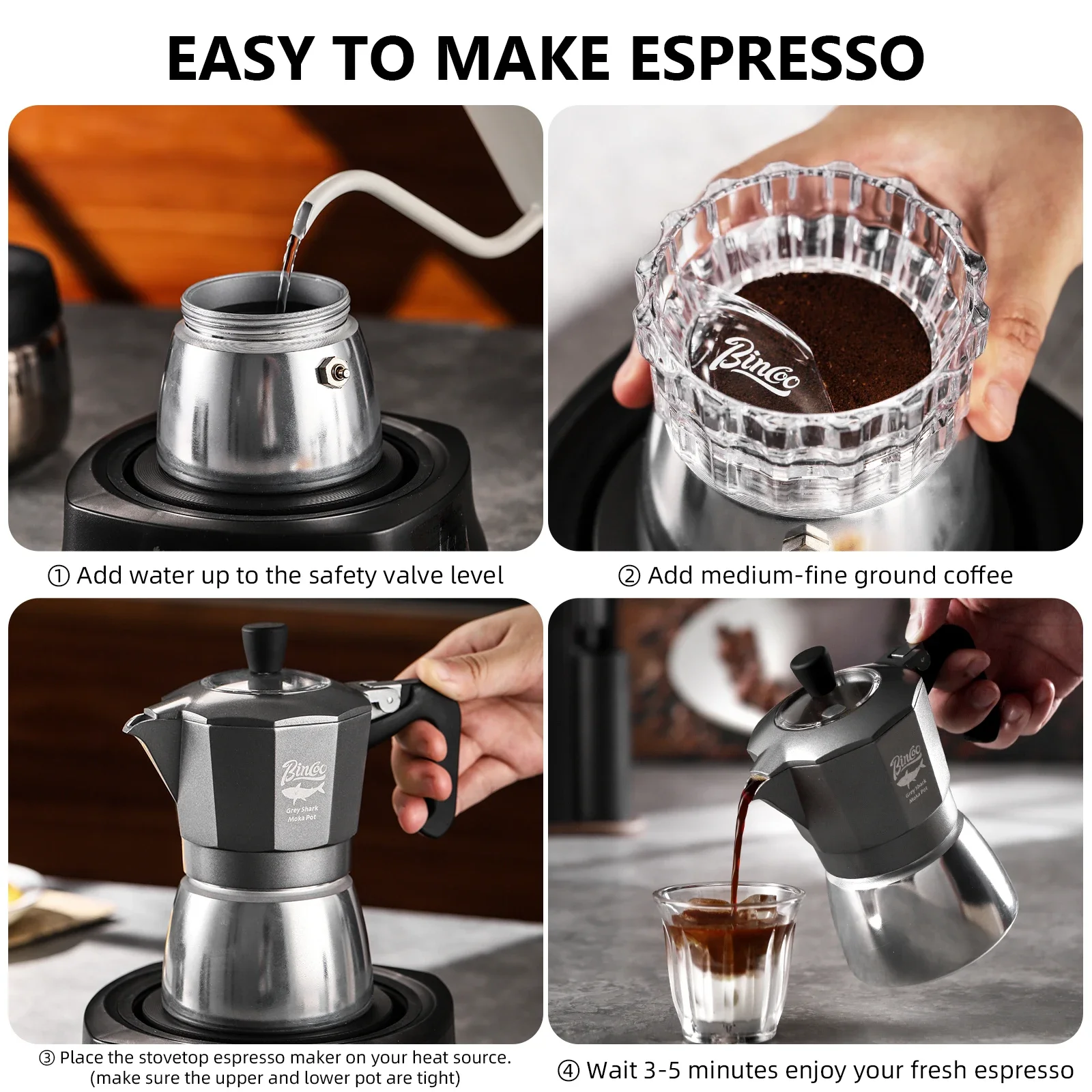 Bincoo 2 Cangkir Double Valve  - Coffee Equipment Set ulasan dan harga