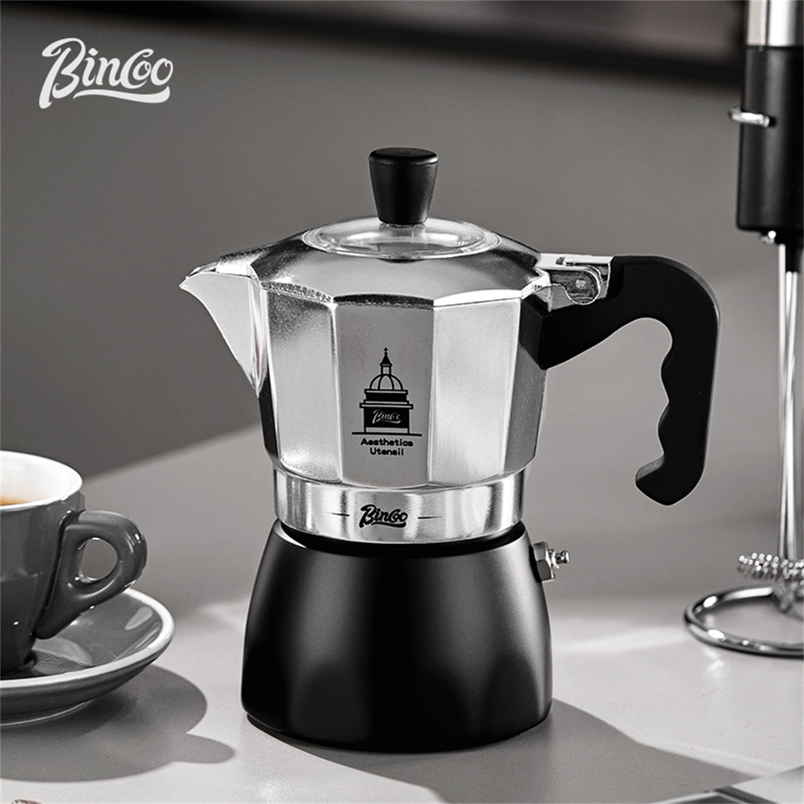 BINCOO Teko Moka Katup Ganda,  - Coffee Equipment Set ulasan dan harga