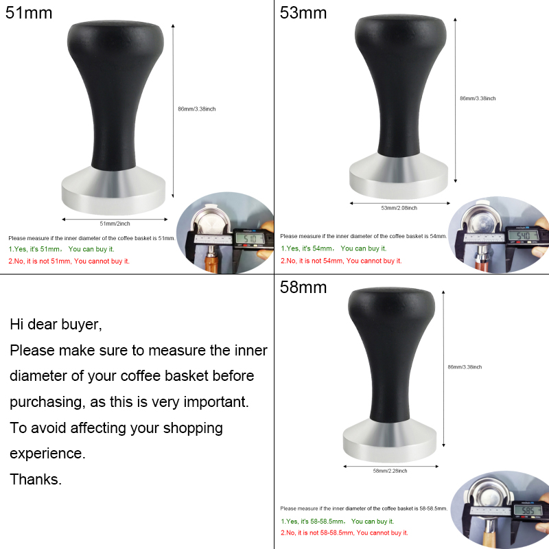 51mm/53mm/58mm Espresso Tamper - Espresso Tamper Set ulasan dan harga